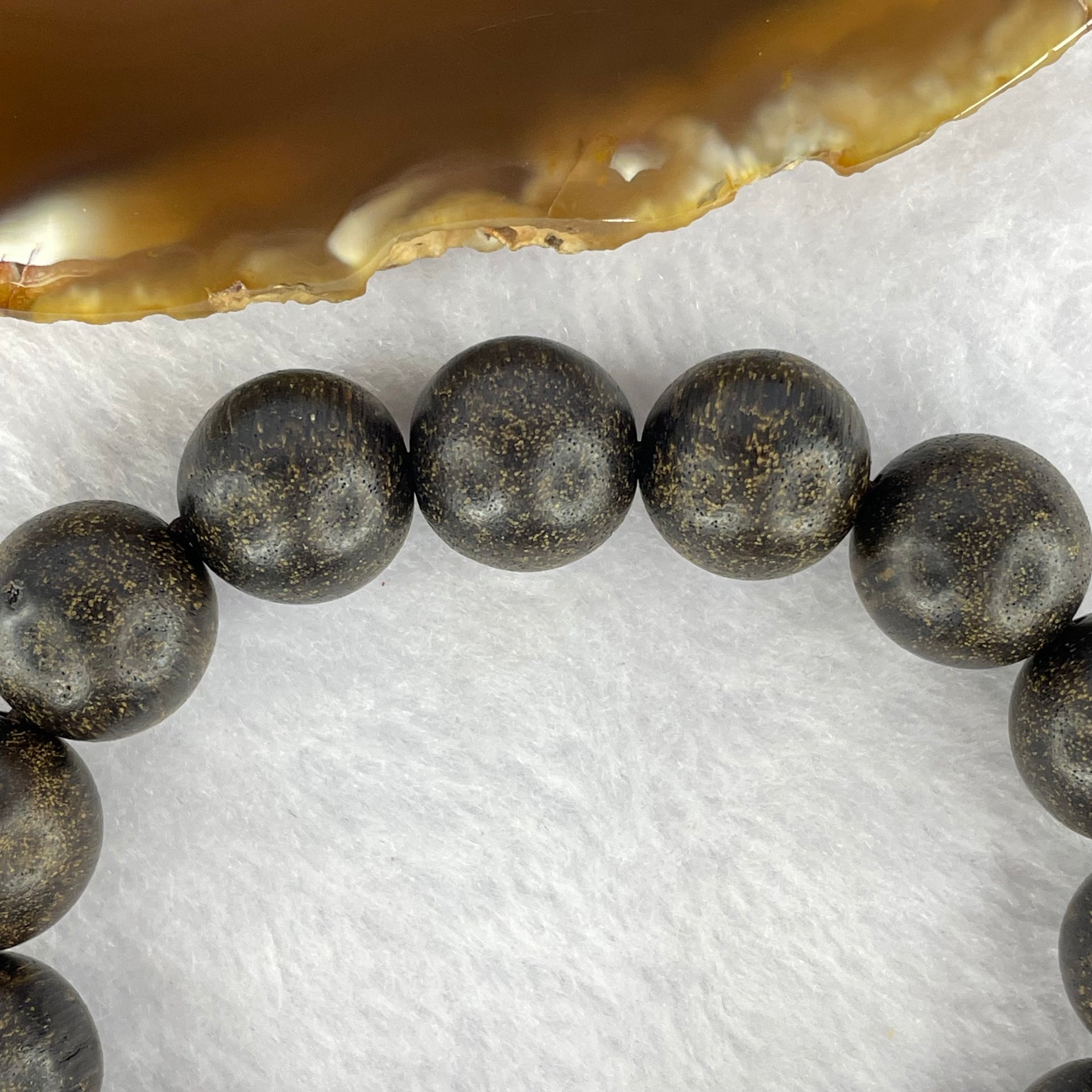 Natural Old Wild Indonesia Agarwood Beads Bracelet (Sinking Type) 天然老野生印尼沉香珠手链t 22.80g 13.7 mm 15 Beads - Huangs Jadeite and Jewelry Pte Ltd