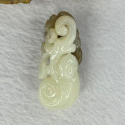 Natural White with Brown Nephrite Bat Pendant 22.86g by 48.3 by 21.3 by 18.6mm - Huangs Jadeite and Jewelry Pte Ltd