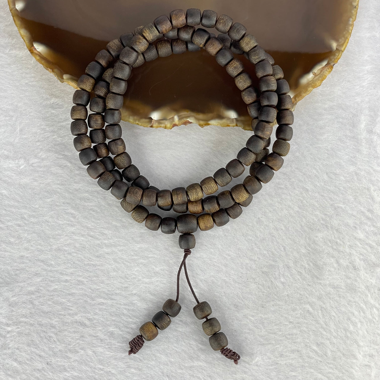 Rare Very Very High End Very Old Wild Vietnam Qi Nan Sinking Type Agarwood Beads Necklace 罕见非常高端非常古老野生越南奇南沉沉型沉香珠项链 27.00g 70cm 7.4 mm 108 + 6 Beads - Huangs Jadeite and Jewelry Pte Ltd