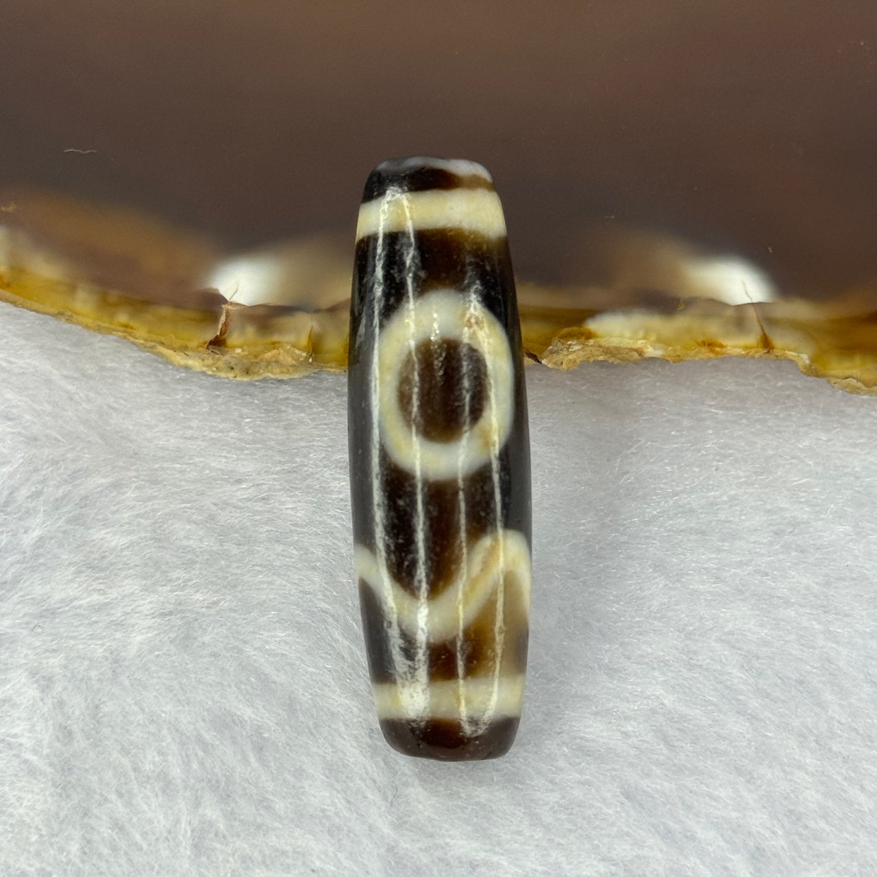 Natural Powerful Tibetan Old Oily Agate Sky Door Serenity 1 Eye Dzi Bead Heavenly Master (Tian Zhu) 一眼天诛 7.98g 38.3 by 11.6mm - Huangs Jadeite and Jewelry Pte Ltd