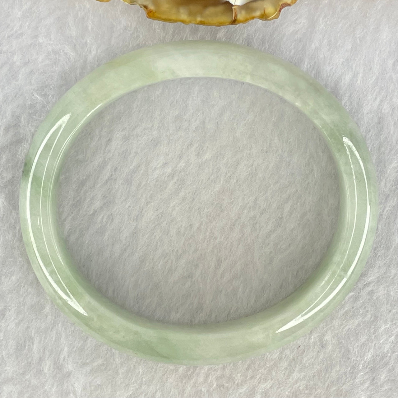 Type A Light Blueish Green Jadeite Bangle Internal Diameter 55.1mm 41.53g 12.2 by 7.2mm (Internal Lines)