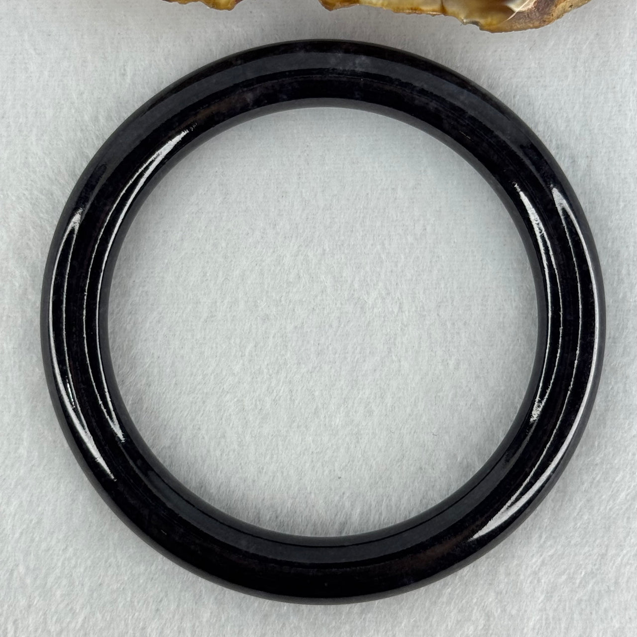 Type A Opaque Black Dark Lavender Jadeite Bangle Internal Diameter 58.0mm 42.57g 8.5 by 9.2mm