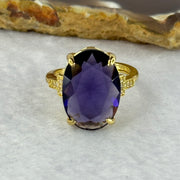 Natural Amethyst in Gold Colour Ring (Adjustable Size) 4.83g 17.9 by 12.9 by 7.5mm - Huangs Jadeite and Jewelry Pte Ltd