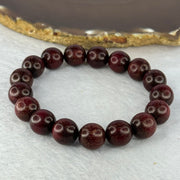 Natural Blood Zitan Beads Bracelet 天然血檀木手链 13.11g 17.5cm 11.9mm 17 Beads - Huangs Jadeite and Jewelry Pte Ltd