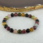 Good Grade Natural Tourmaline Beads Bracelet 好的天然碧玺珠手链 14.37g 15cm 7.3mm 25 Beads - Huangs Jadeite and Jewelry Pte Ltd