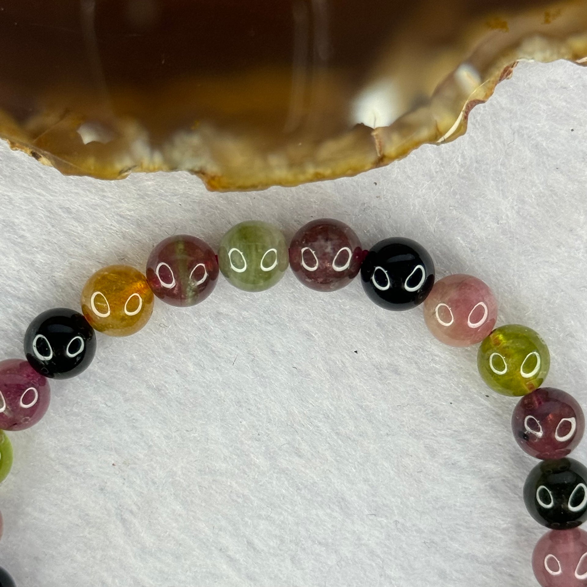 Good Grade Natural Tourmaline Beads Bracelet 好的天然碧玺珠手链 14.29g 15cm 7.2mm 25 Beads - Huangs Jadeite and Jewelry Pte Ltd