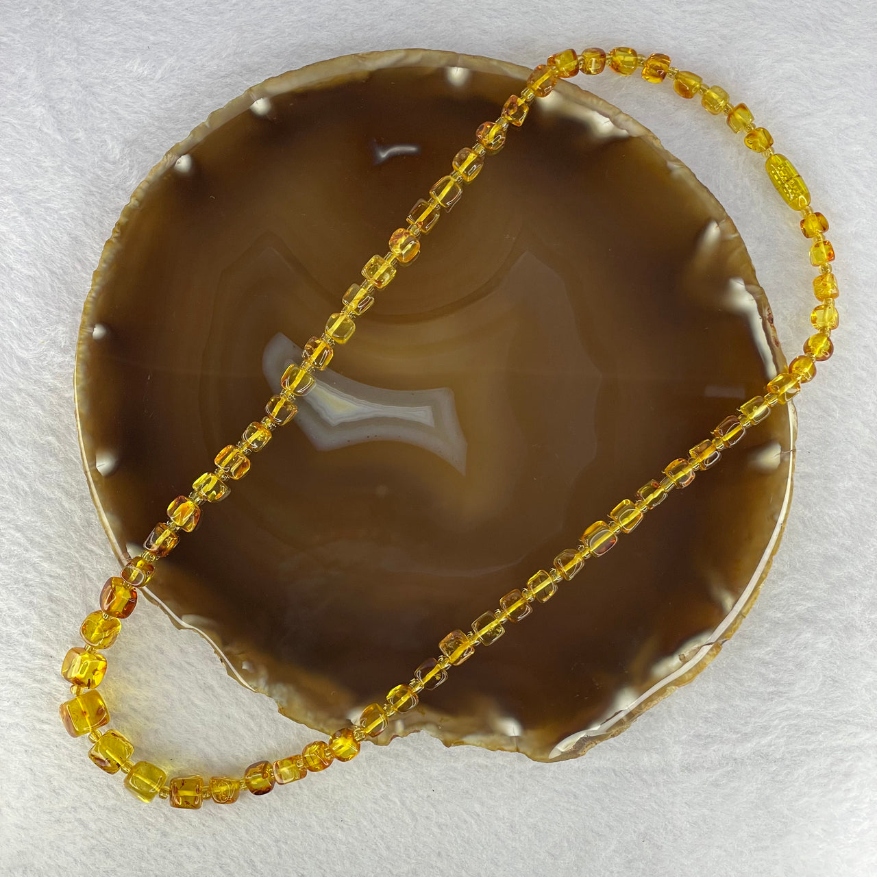 Natural Amber 琥珀 Beads Necklace 11.89g 8.6 to 5.8 mm 61 Beads - Huangs Jadeite and Jewelry Pte Ltd