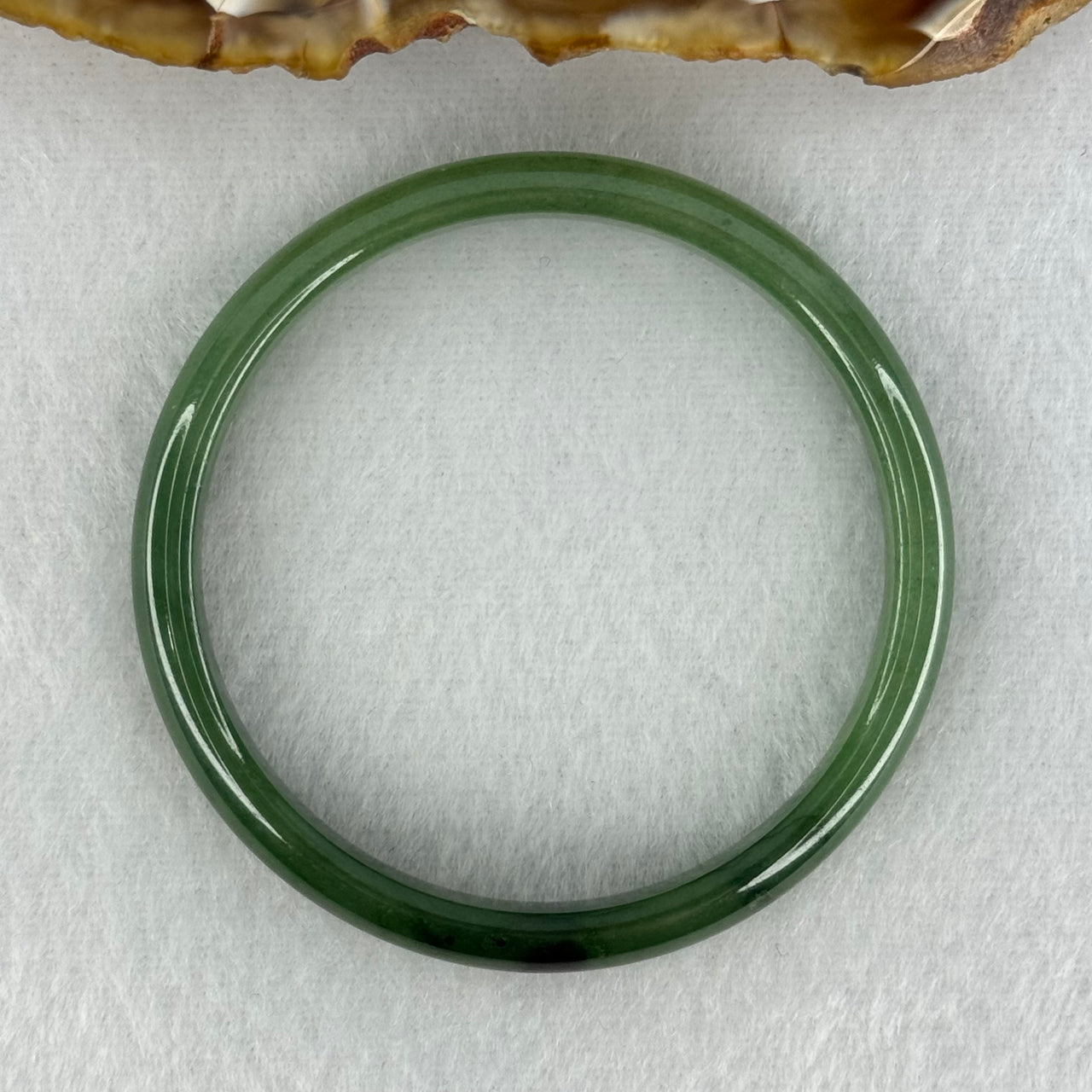 Baby or Kids Type A Green Jadeite Bangle Internal Diameter 44.4mm 13.44g 7.4 by 4.6mm (Slight Internal Lines)