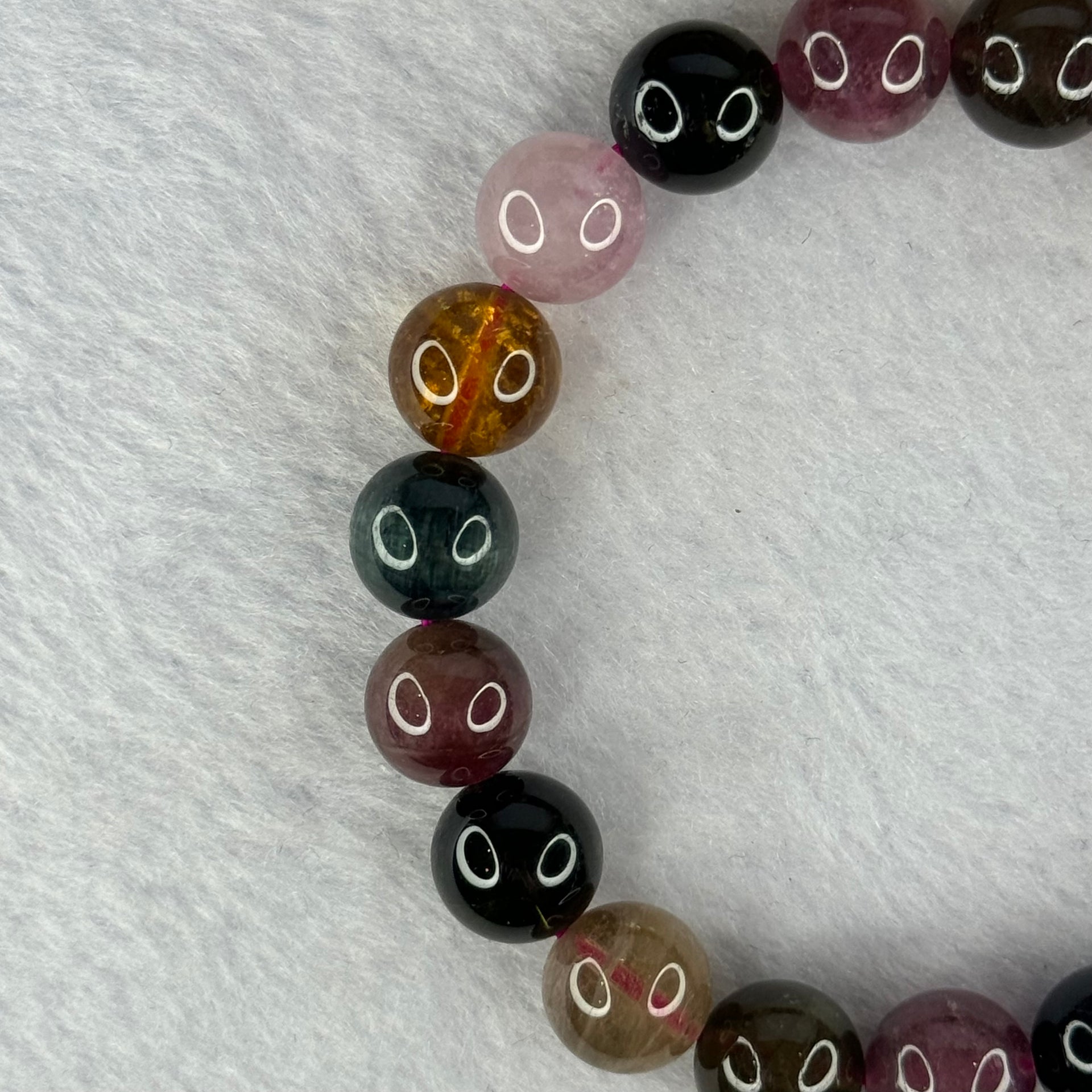 Good Grade Natural Tourmaline Beads Bracelet 好的天然碧玺珠手链 32.43g 16.5cm 10.4mm 19 Beads - Huangs Jadeite and Jewelry Pte Ltd