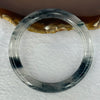 Transparent Colourless with Dark Black Grey Piao Hua Sodium Feldspar Jade Bangle 水沫玉手镯 Internal Diameter 58.6mm 34.68g 8.9 by 8.9mm