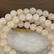 Type A Semi Icy Pink Jadeite Beads Necklace 98 Beads 7.2mm 58.32g - Huangs Jadeite and Jewelry Pte Ltd