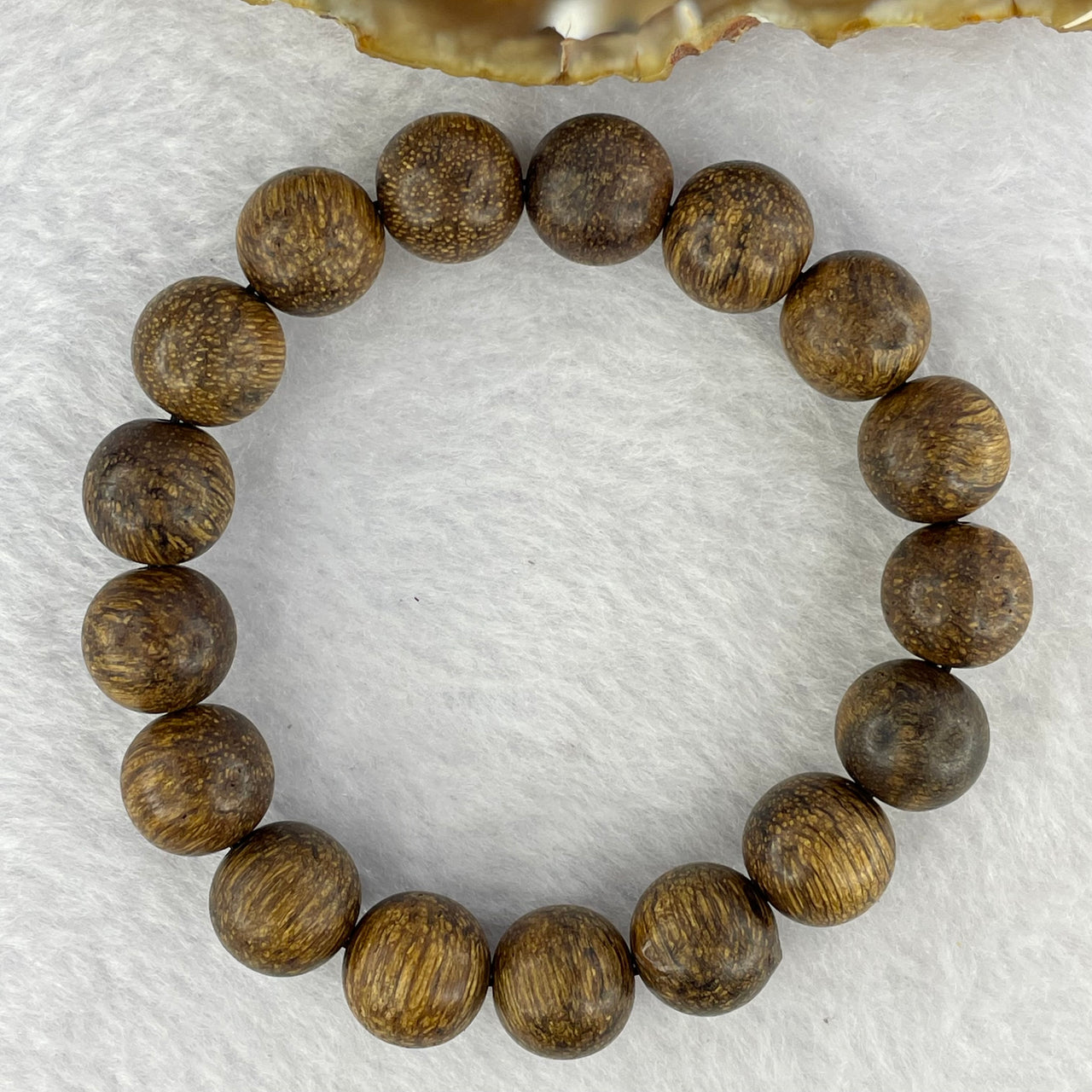 Natural Wild Vietnam Black Kynam Qi Nan Chen Xiang Mu Agarwood Beads Bracelet (Sinking Type 沉水) 天然野生越南黑奇南沉香珠手链 13.04g 17.5cm 12.4 mm 17 Beads - Huangs Jadeite and Jewelry Pte Ltd