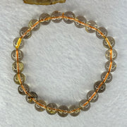 Natural Golden Rutilated Quartz Beads 天然金发水晶手链 15.73g 15.5cm 7.8mm 25 Beads - Huangs Jadeite and Jewelry Pte Ltd