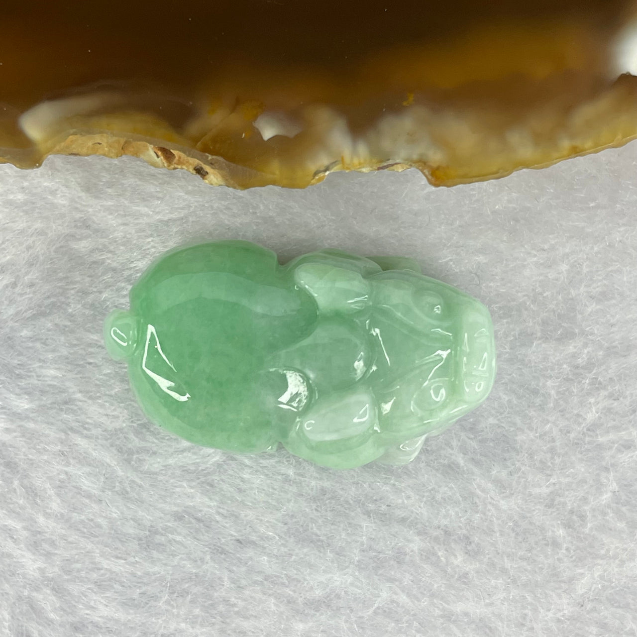 Type A Jelly Light Green  Lavender Jadeite Pixiu Pendent A货浅绿紫色翡翠貔貅牌 10.88g 28.5 by 16.5 by 11.3 mm - Huangs Jadeite and Jewelry Pte Ltd