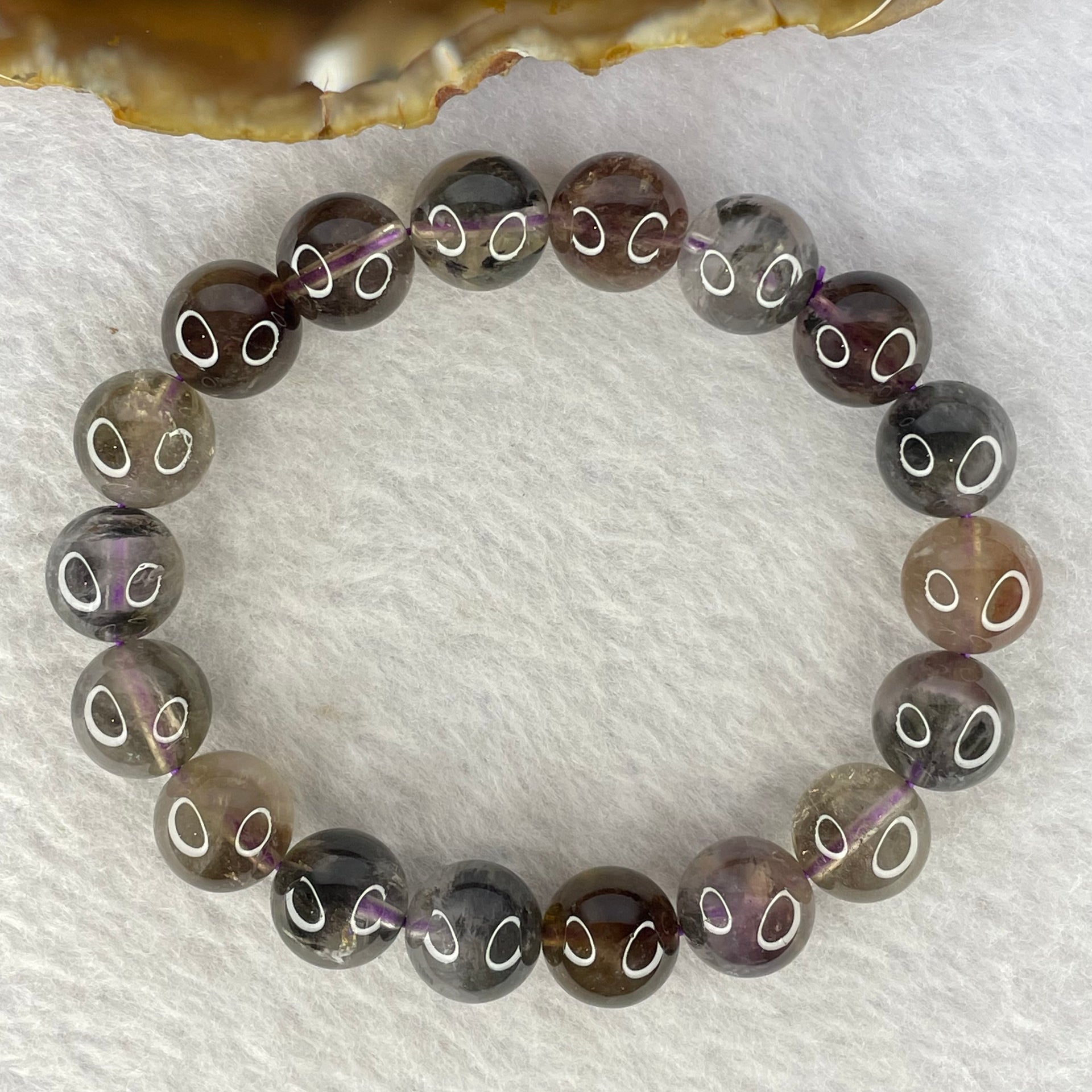 Natural Auralite Crystal Bracelet 极光手链 34.84g 11.2 mm 18 Beads - Huangs Jadeite and Jewelry Pte Ltd