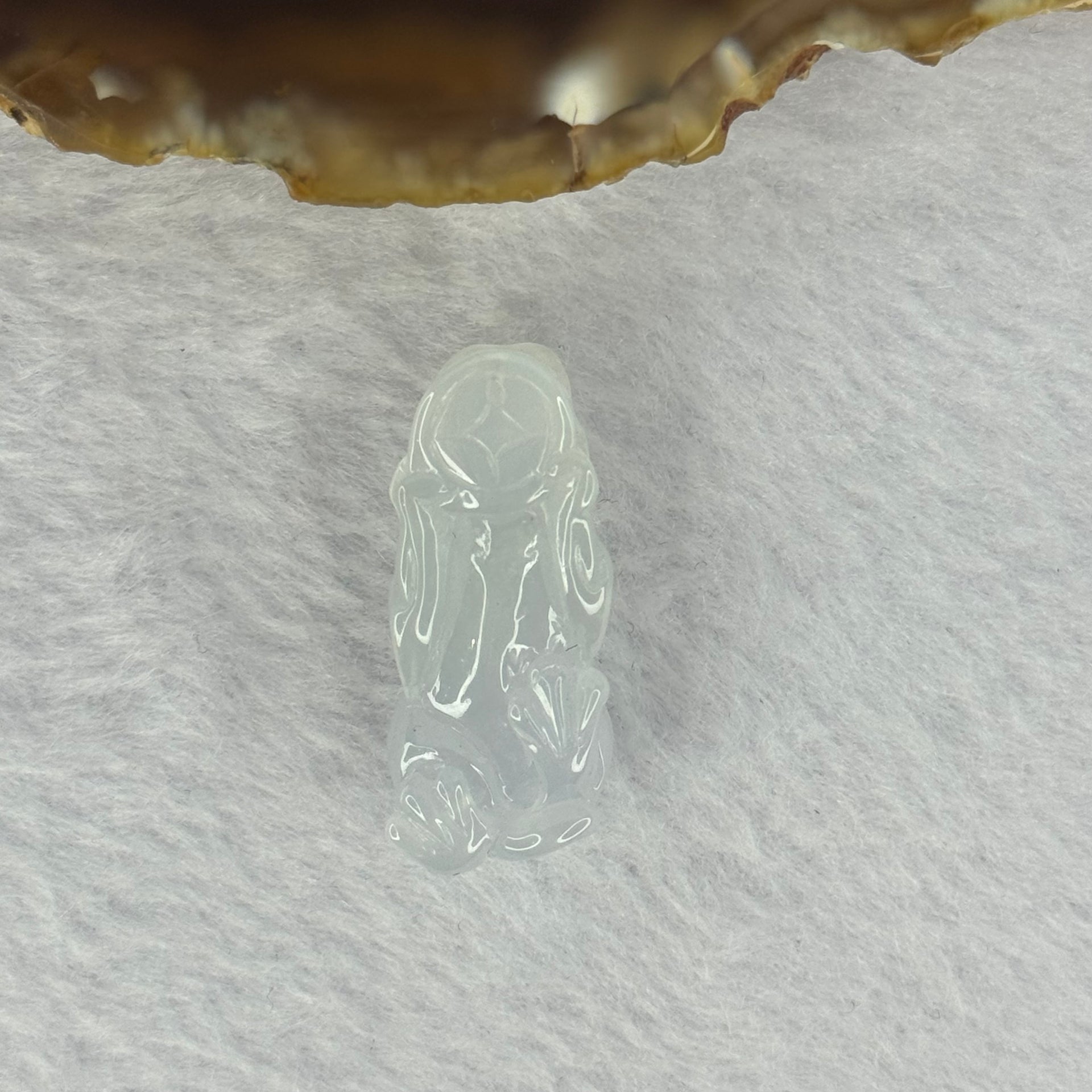 Type A Icy White Jadeite Pixiu Charm 8.06g 30.6 by 13.3 by 11.5mm - Huangs Jadeite and Jewelry Pte Ltd