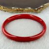 Natural Red Cinnabar Bangle with Inscription 28.10g Internal Diameter 63.4mm 9.4 by 6.0mm