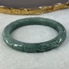Type A Blueish Green Jadeite Bat and Coins Bangle 49.72g 9.1 by 9.2 by Internal Diameter 60.9mm