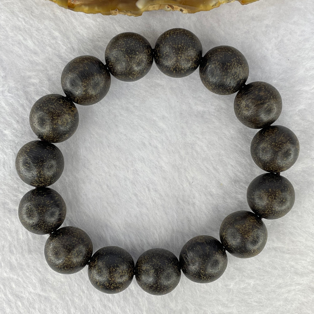 Natural Old Wild Indonesia Agarwood Beads Bracelet (Sinking Type) 天然老野生印尼沉香珠手链 22.69g 17.5cm / 13.7 mm 15 Beads - Huangs Jadeite and Jewelry Pte Ltd