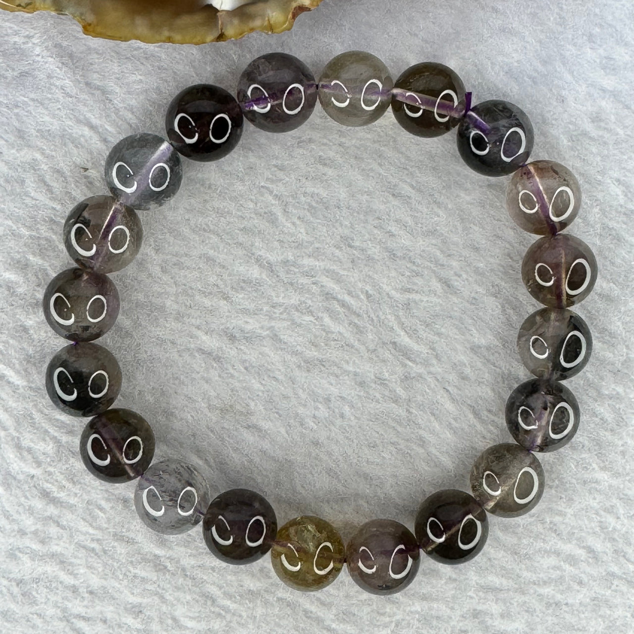 Natural Auralite Crystal Bracelet 极光手链 24.29g 9.5 mm 20 Beads - Huangs Jadeite and Jewelry Pte Ltd