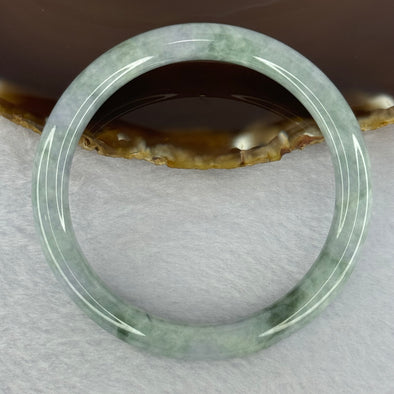 Type A Deep Lavender and Green Piao Hua Jadeite Bangle 31.99g Internal Diameter 57.0mm 8.0 by 8.0mm (Slight Internal Line)