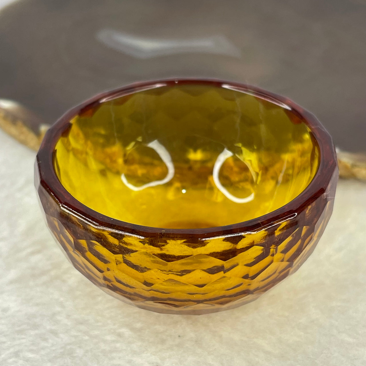 Brown Bowl Luili Display 68.49g 60.3 by 33.4mm - Huangs Jadeite and Jewelry Pte Ltd