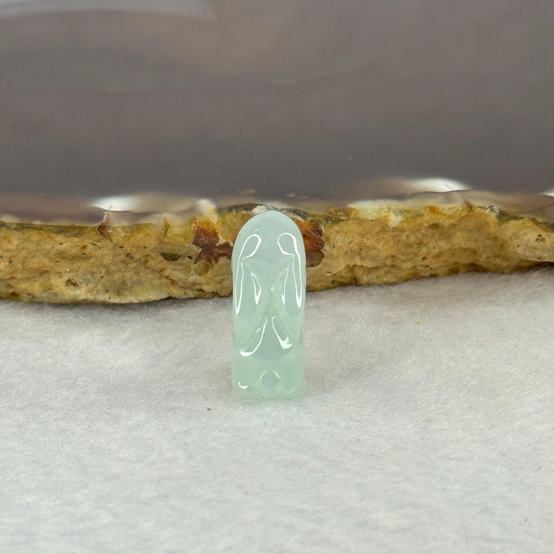 Type A ICY Sky Blue Jadeite Rabbit Mini Display 2.37g 10.0 by 7.0 by 17.3mm - Huangs Jadeite and Jewelry Pte Ltd