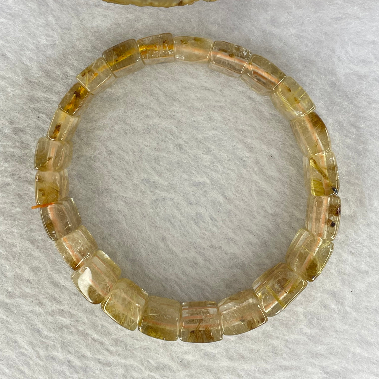 High Quality Natural Golden Rutilated Quartz Quartz Shou Pai Bracelet 顺发金手拍链 30.92g 12.6 mm by 11.3 by 6.6 mm 22 pcs - Huangs Jadeite and Jewelry Pte Ltd