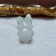 Type A Faint Lavender Green Jadeite Rabbit Pendant 8.33g 30.3 by 12.2 by 11.9mm - Huangs Jadeite and Jewelry Pte Ltd