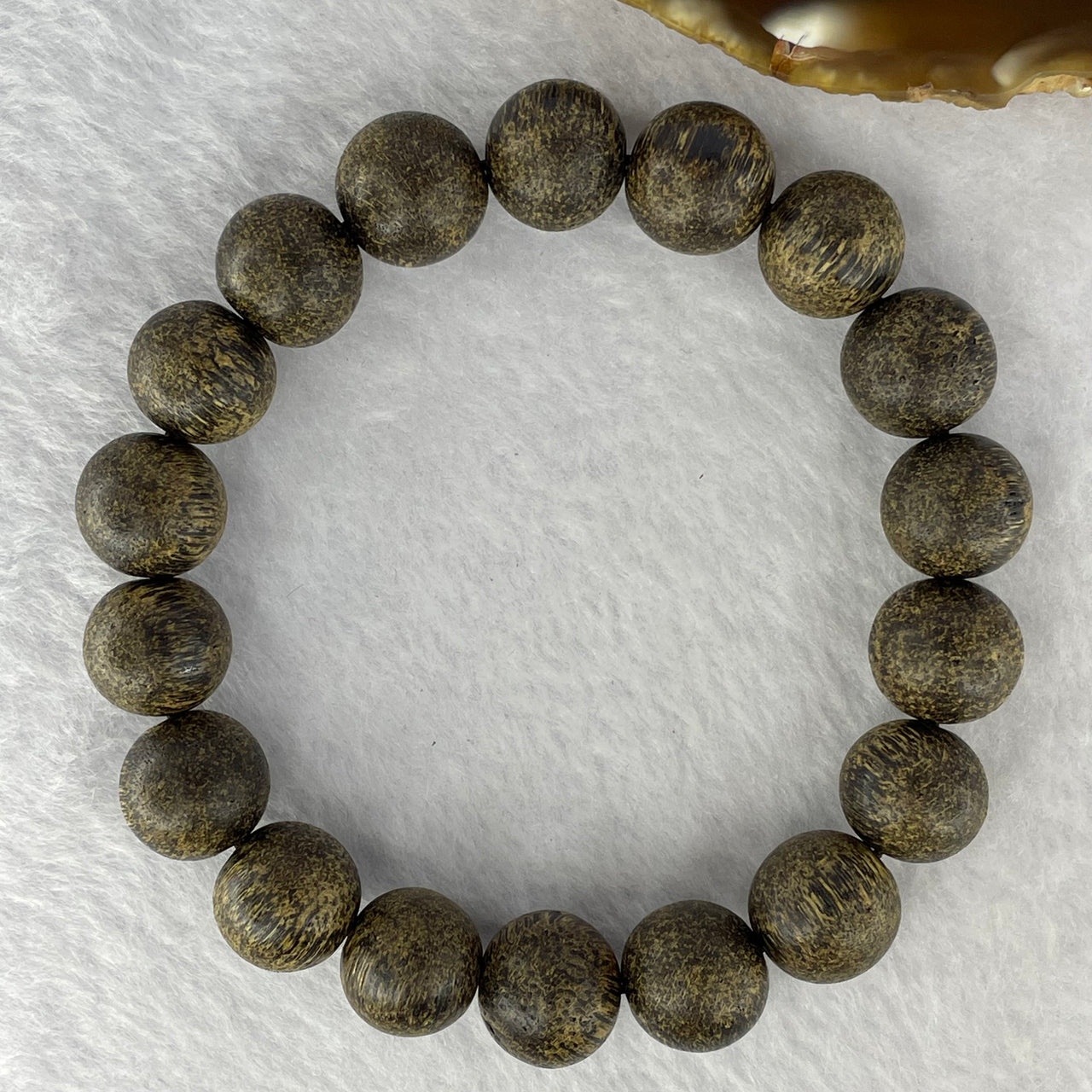 Natural Old Wild Indonesia Agarwood Beads Bracelet (Sinking Type) 天然老野生印尼沉香珠手链 20.00g 20 cm / 13.0 mm 18 Beads - Huangs Jadeite and Jewelry Pte Ltd