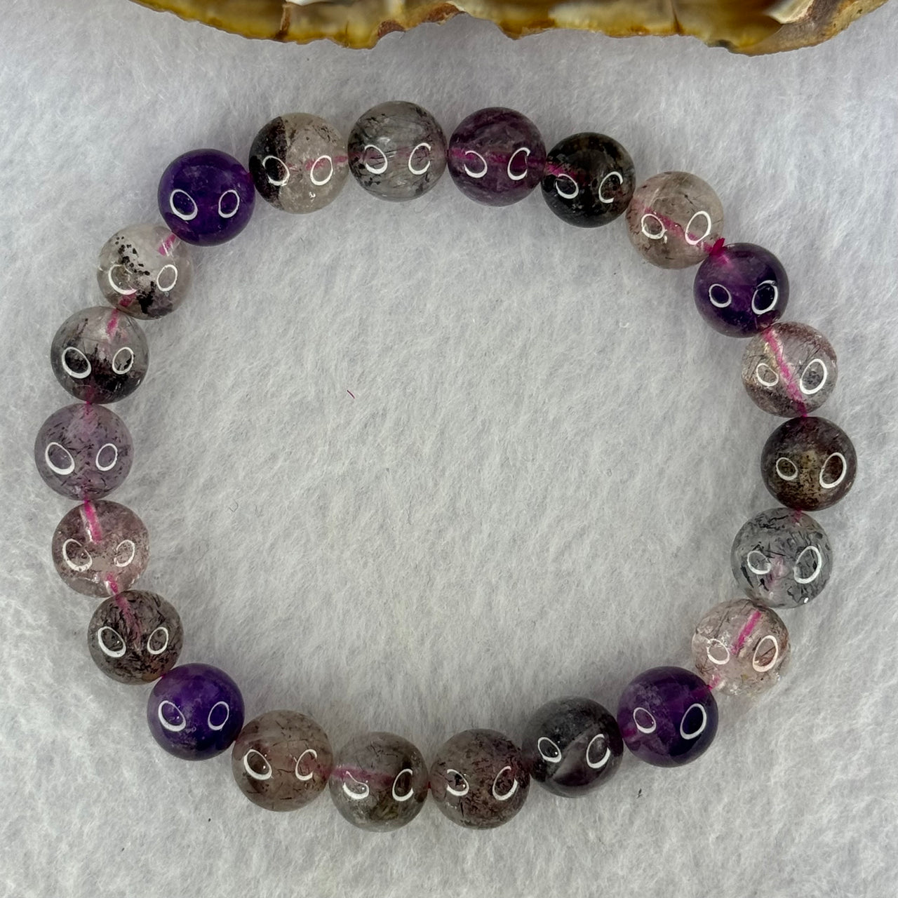 Natural Super 7 Beads Bracelet 23.17g 17cm 9.3mm 22 Beads