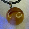 Natural Cognac with Red Amber Round Shape in String Necklace 4.02g 15.8mm