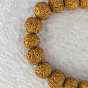 Natural Bodhi Rudraksha Seed Mala 金风 Beads Bracelet 14.58g 12.1 mm 20 Beads - Huangs Jadeite and Jewelry Pte Ltd