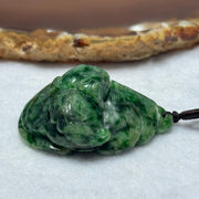 Type A Old Mine Green Piao Hua Jadeite Bat Pendent 28.33g 41.9 by 29.4 by 17.6mm - Huangs Jadeite and Jewelry Pte Ltd