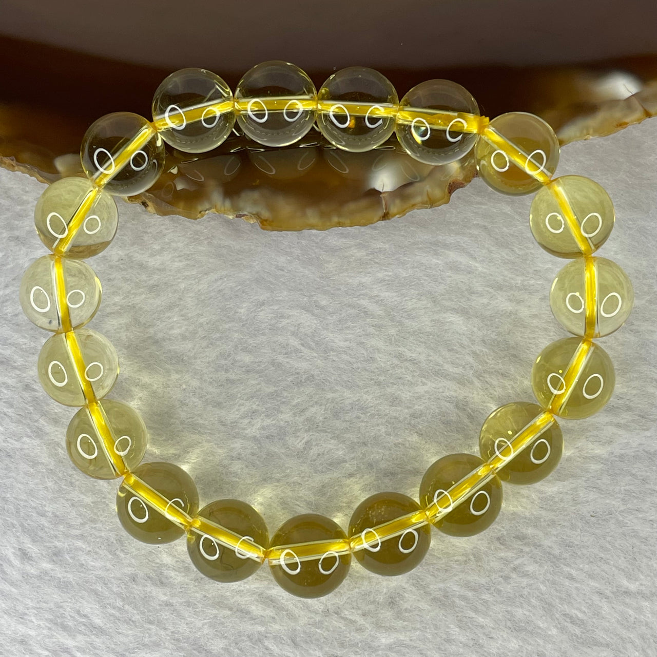 Natural Citrine Bracelet 30.60g 17cm 10.6mm 19 Beads - Huangs Jadeite and Jewelry Pte Ltd