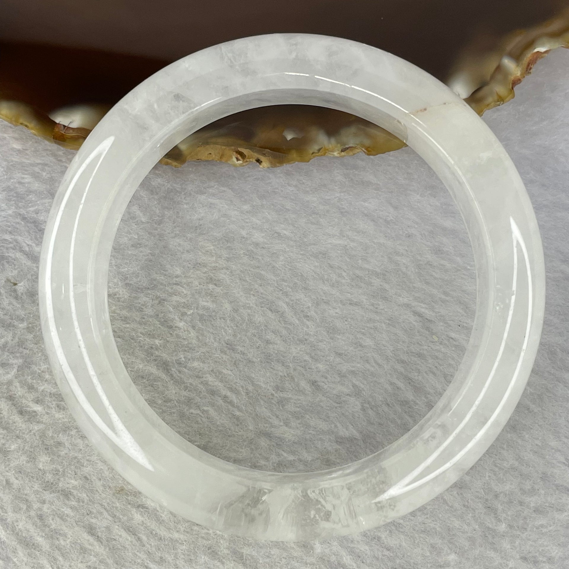 Natural Clear Quartz Bangle 57.22g 15.1 by 10.7 mm Inner Diameter 54.8mm - Huangs Jadeite and Jewelry Pte Ltd