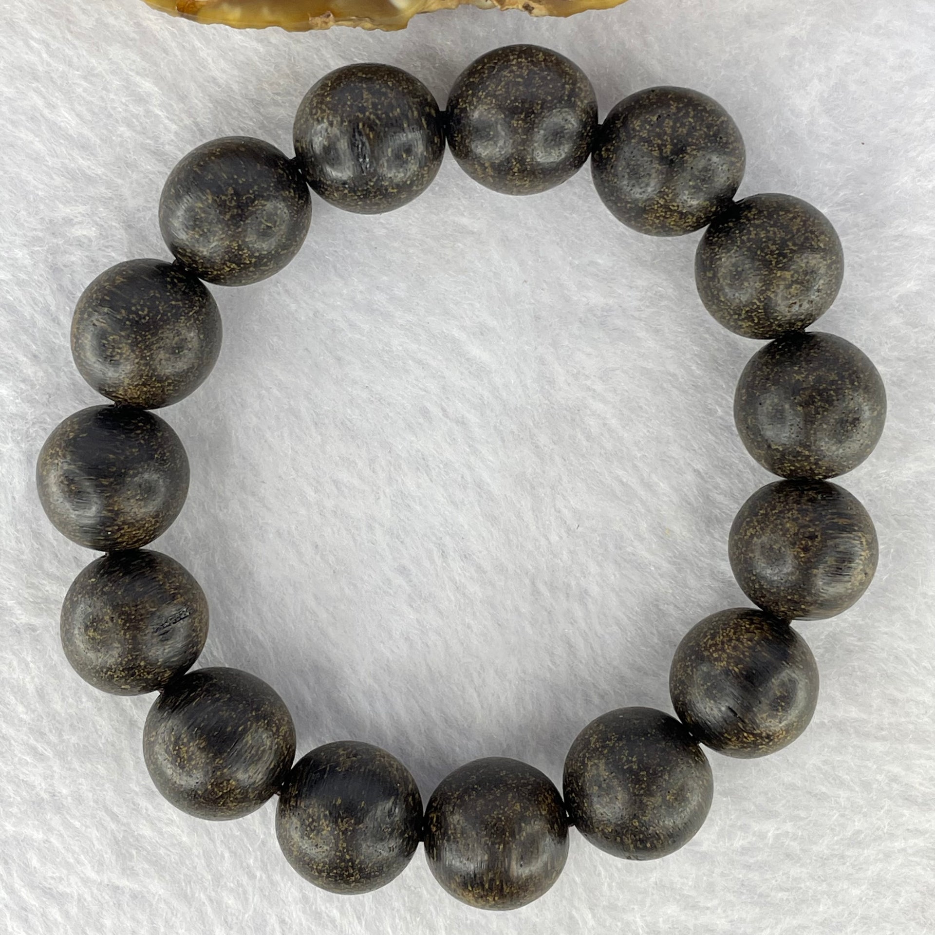 Natural Old Wild Indonesia Agarwood Beads Bracelet (Sinking Type) 天然老野生印尼沉香珠手链 22.93g 18 cm / 14.0 mm 15 Beads - Huangs Jadeite and Jewelry Pte Ltd