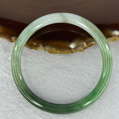 Type A Dark Green, Green and Light Lavender Jadeite Bangle 23.95g Internal Diameter 56.4mm 6.6 by 7.1mm (Slight Internal Line)