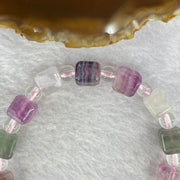 Natural Green and Purple Fluorite Beads Bracelet 28.48g 8.5mm 14pcs - Huangs Jadeite and Jewelry Pte Ltd