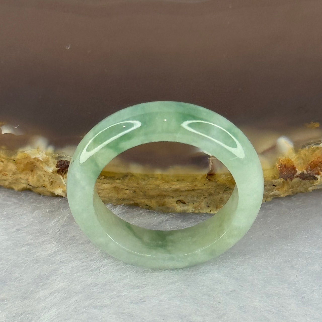 Type A Green Jadeite with Blueish Green Patches Ring 4.04g 5.8 by 3.5mm US7.5 HK16