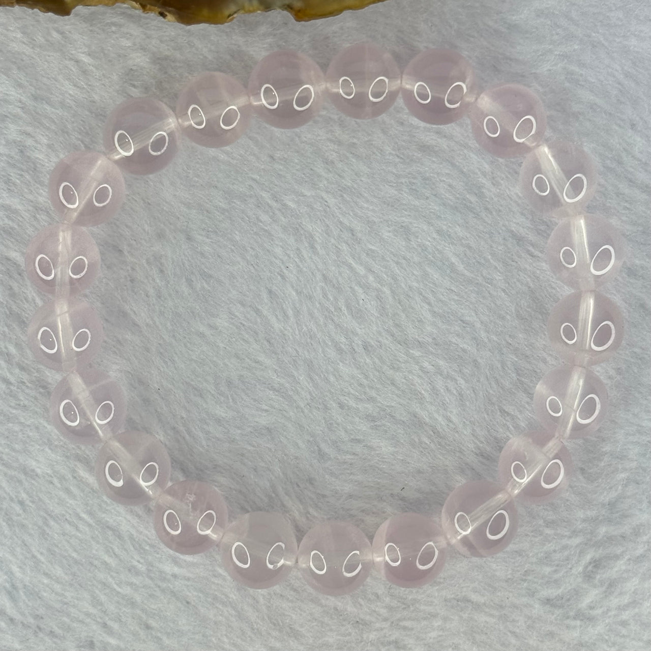 Natural Rose Quartz Beads Bracelet 天然玫瑰石英珠手链 25.93g 16.5cm 9.9mm 21 Beads