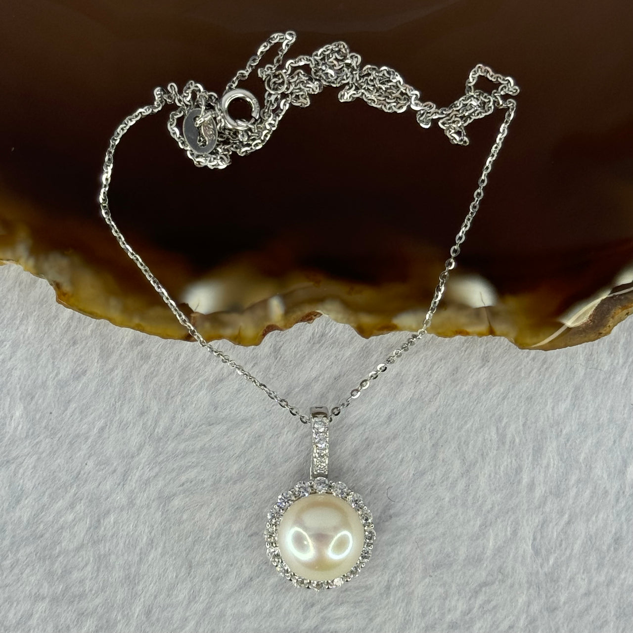 Natural Pearl in S925 Sliver Multi Purpose Pendant Clasp in S925 Silver Necklace 4.52g 10.5mm