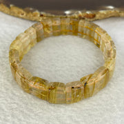 High Quality Natural Golden Rutilated Quartz Quartz Shou Pai Bracelet 顺发金手拍链 30.92g 12.6 mm by 11.3 by 6.6 mm 22 pcs - Huangs Jadeite and Jewelry Pte Ltd