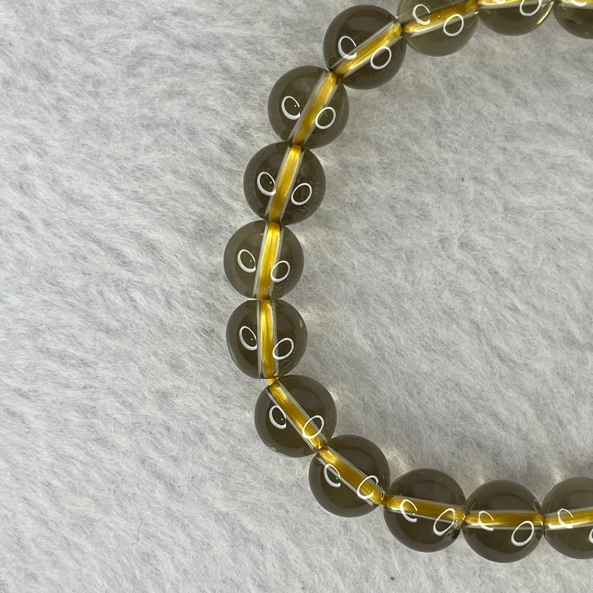 Natural Smoky Quartz Bracelet 18.03g 15.5cm 8.3mm 23 Beads - Huangs Jadeite and Jewelry Pte Ltd