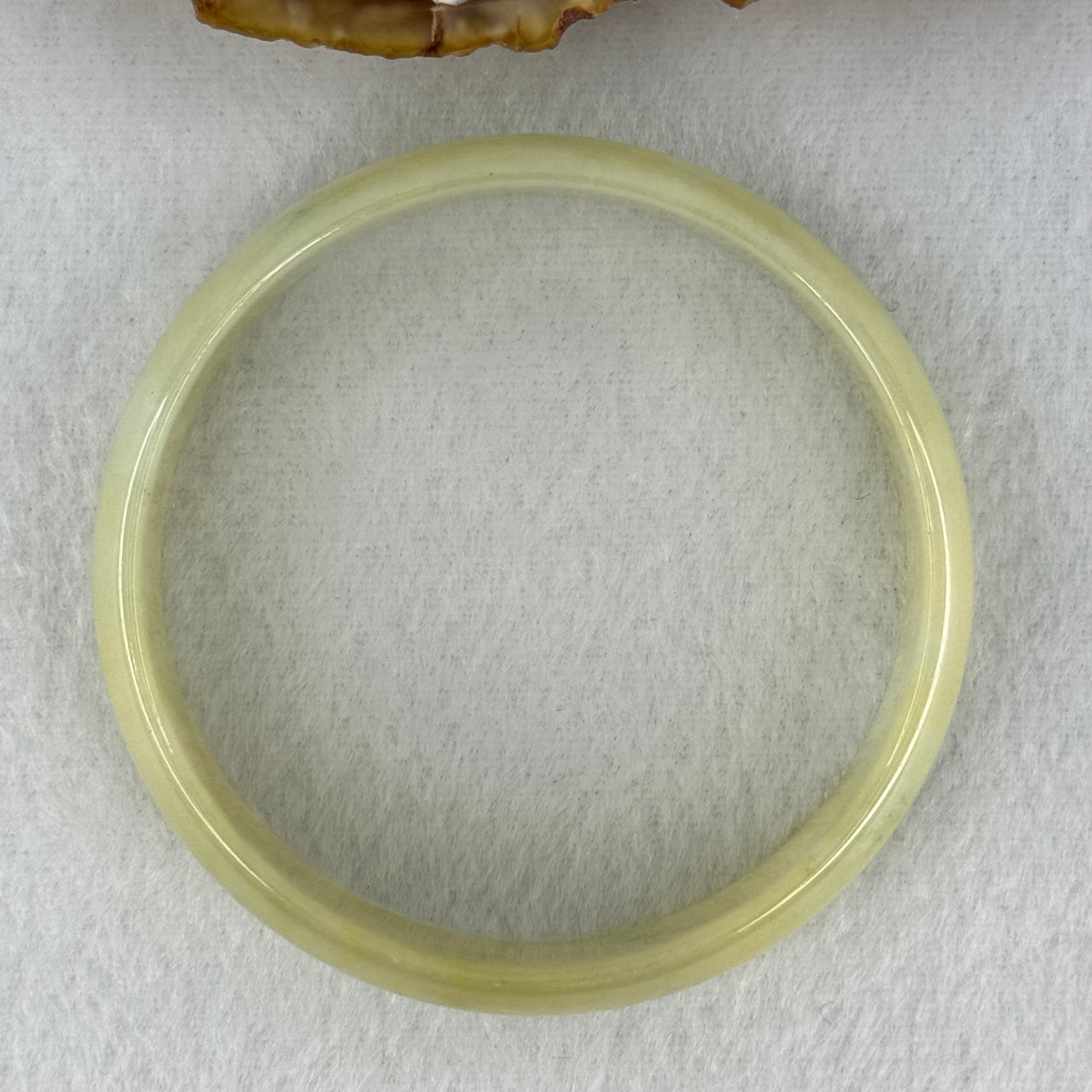 Type A Yellowish Green Jadeite Bangle Internal Diameter 52.8mm 28.01g 14.3 by 4.1mm (Slight Internal Line)