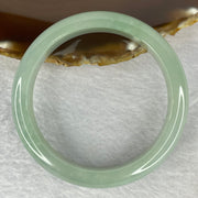 Rare Type A Semi Icy Translucent Light Blueish Green Jadeite Bangle 稀有 A 货半冰浅蓝绿色翡翠手镯 329.12 cts 65.82g Inner Diameter 60.55mm External Diameter 76.80mm 13.7 by 8.2mm (Perfect) with NGI Cert No. 16813537 - Huangs Jadeite and Jewelry Pte Ltd