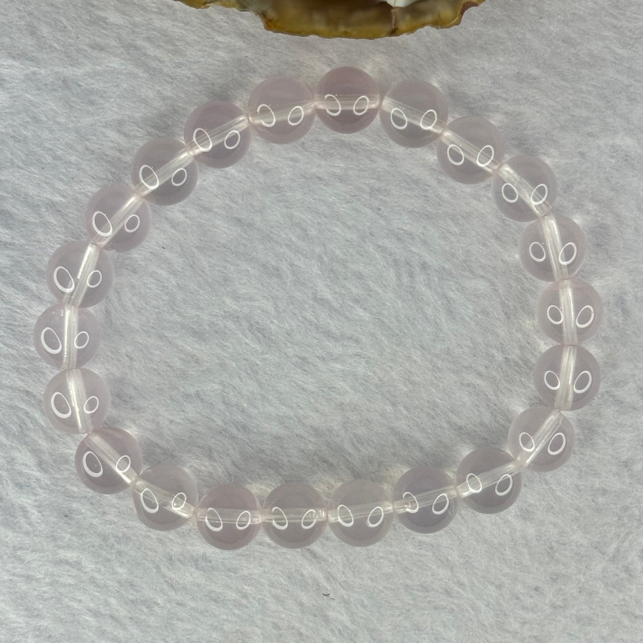 Natural Rose Quartz Beads Bracelet 天然玫瑰石英珠手链20.88g 16cm 8.9mm 22 Beads