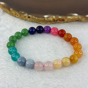 Natural Mixed Crystals and Agate Bracelet 多宝手串彩虹宝石粉晶紫晶海蓝宝手链 16.93g 15cm 8.5mm 22 Beads - Huangs Jadeite and Jewelry Pte Ltd