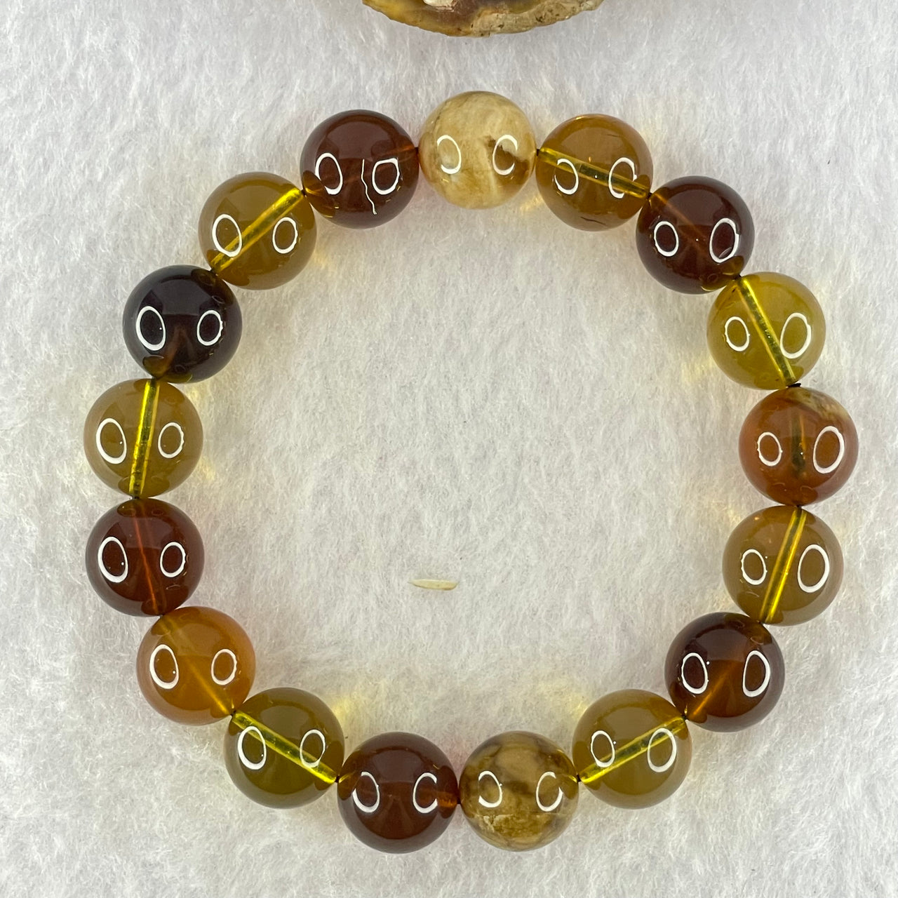 Good Grade Natural Myanmar Mixed Color Amber Beads Bracelet 天然缅甸多宝琥珀手链 17.36g 18cm 12.4mm 17 Beads