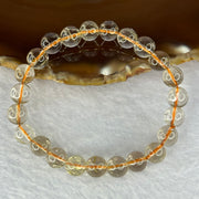 Natural Golden Rutilated Quartz Beads 天然金发水晶手链 17.65g 15cm 8.4mm 23 Beads - Huangs Jadeite and Jewelry Pte Ltd